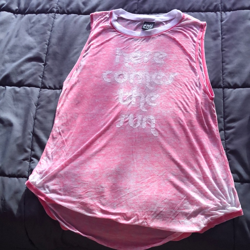 Beatles “Here Comes The Sun” Tank / Pink & White
